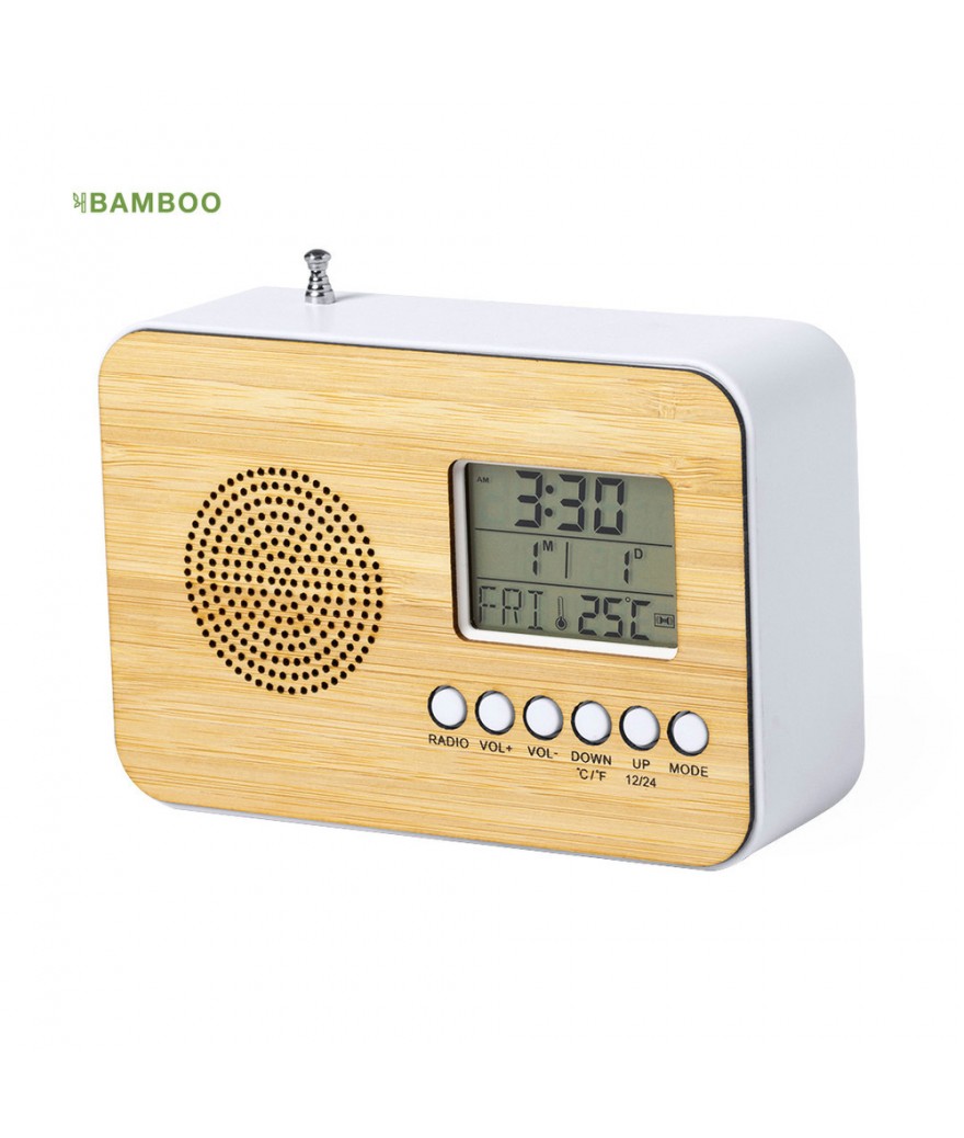 Radio réveil bambou