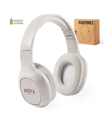 Casque audio avec connexion Bluetooth® 5.0 paille de blé