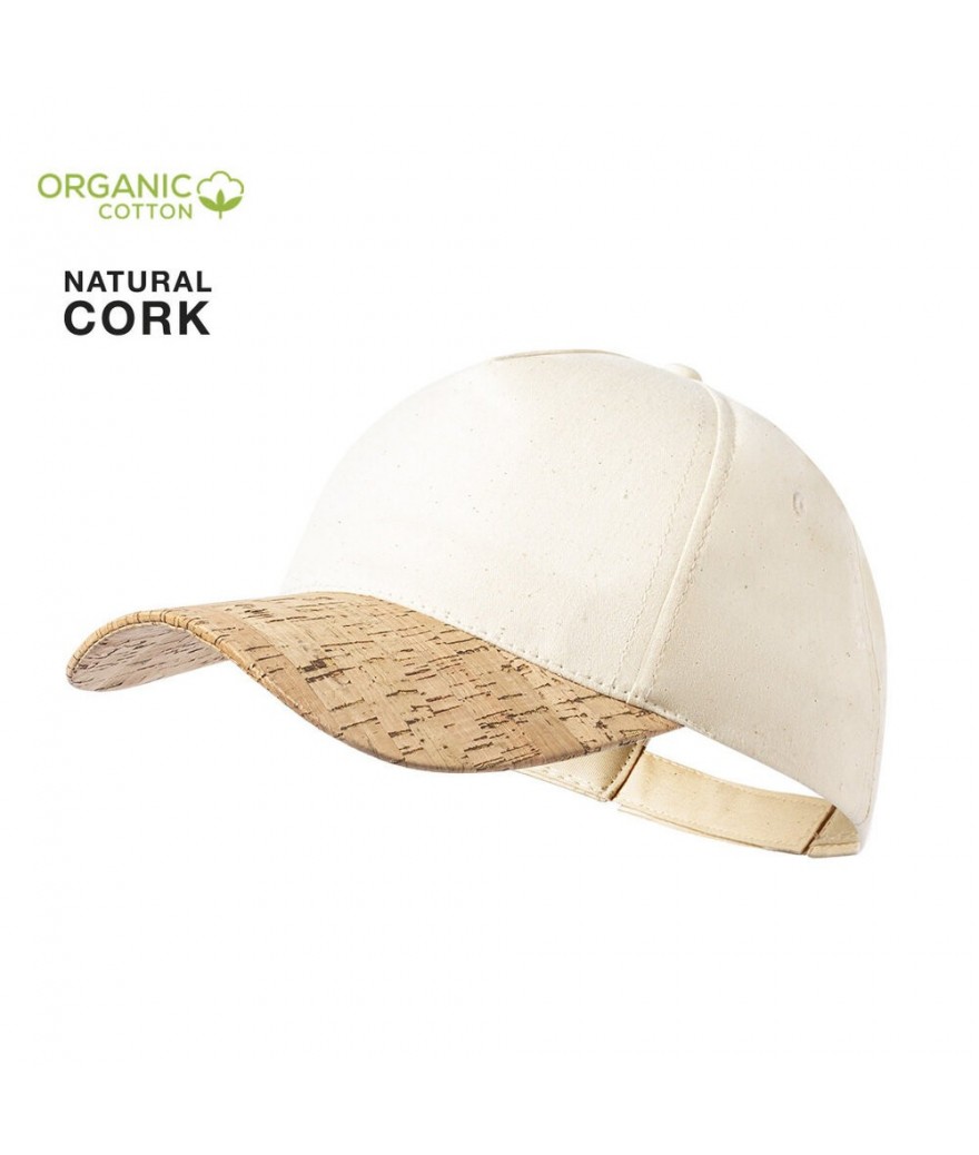 Casquette coton bio et liège naturel 5 panneaux