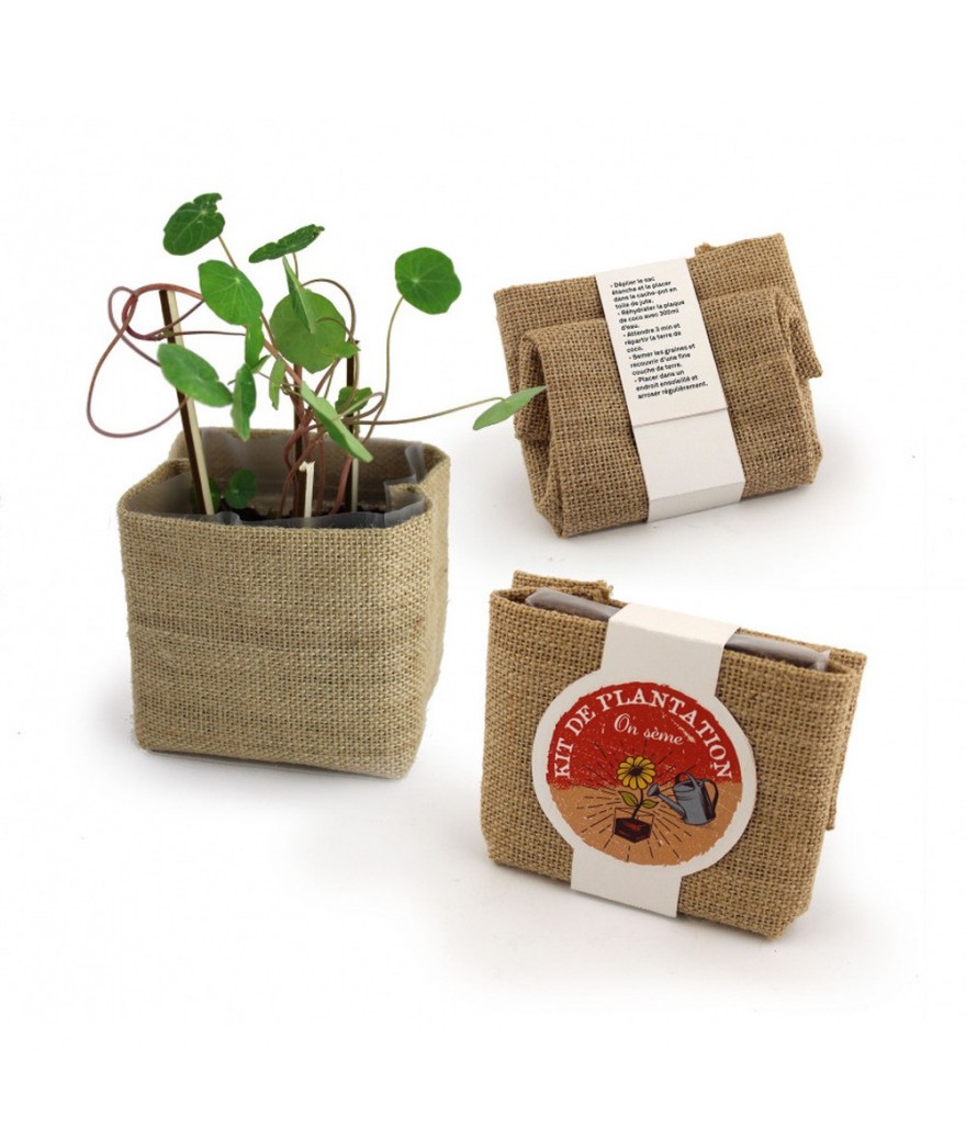 Kit de semis coco pot jute