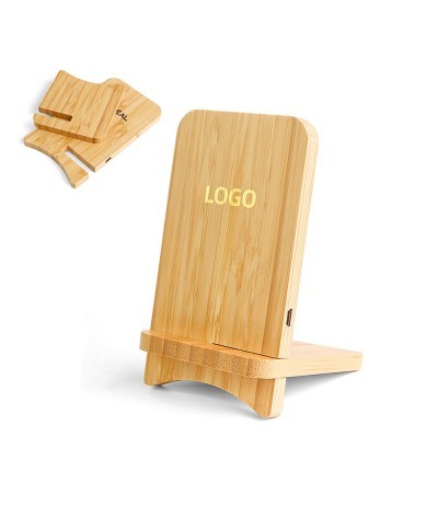 Chargeur à induction avec logo lumineux bambou FSC 10W