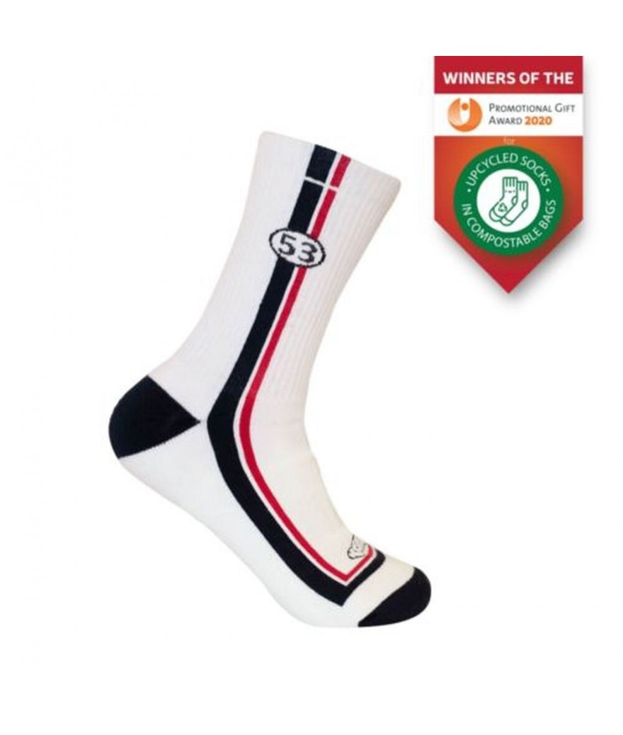 Chaussettes avec votre logo tricoté coton recyclé - Made in Europe