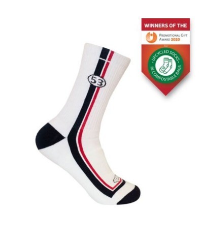 Chaussettes avec votre logo tricoté coton recyclé - Made in Europe