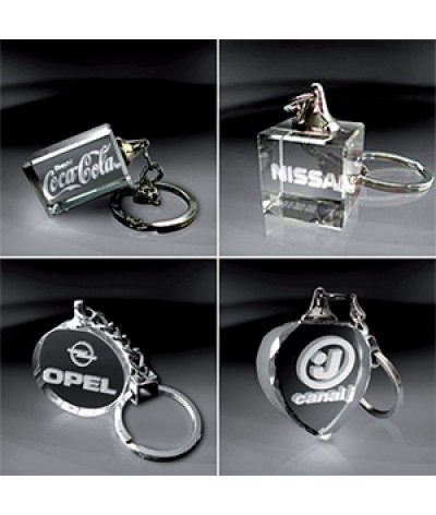 Porte-clés verre led