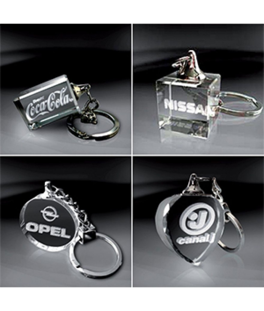 Porte-clés verre led