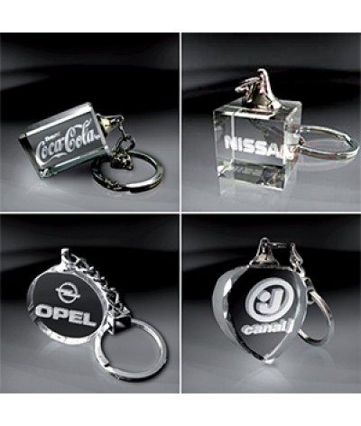 Porte-clés verre led