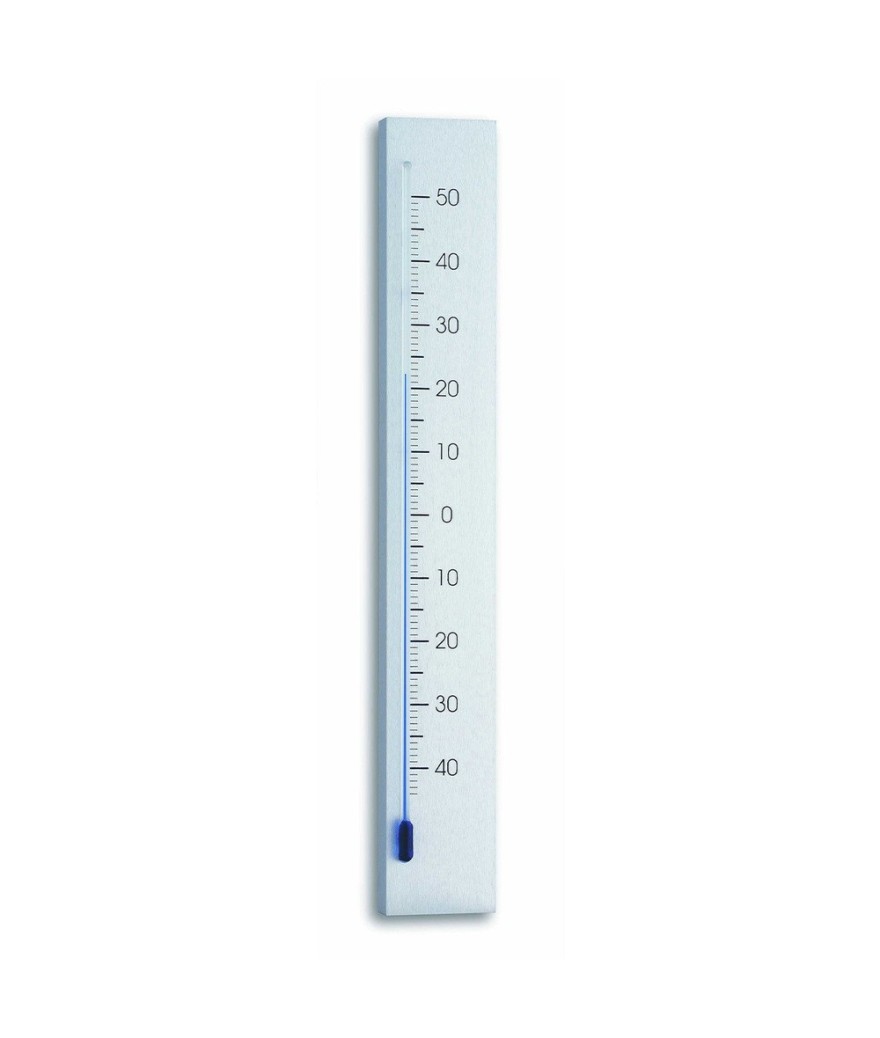 Thermomètre intérieur/extérieur en aluminium, blanc