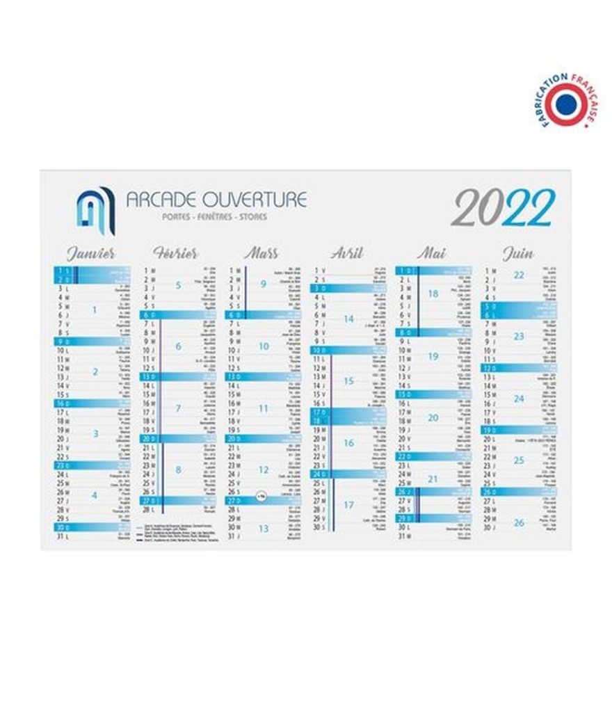 Calendrier bancaire carton personnalisé - Made in France