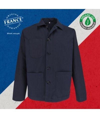 Veste de travail unisexe coton bio - Made in France