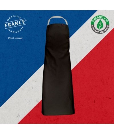 Tablier adulte sans poche coton bio - Made in France