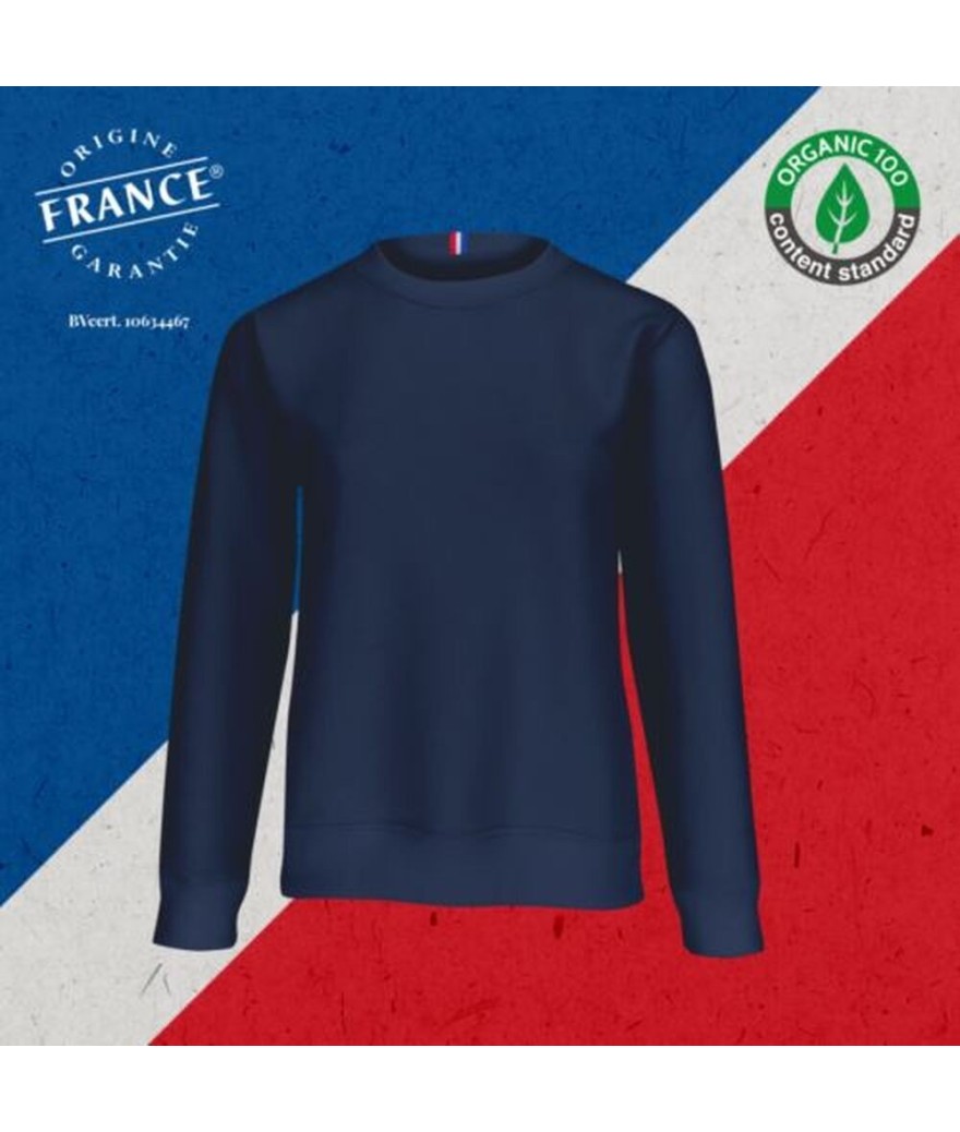 Sweat femme molleton gratté coton bio - Made in France