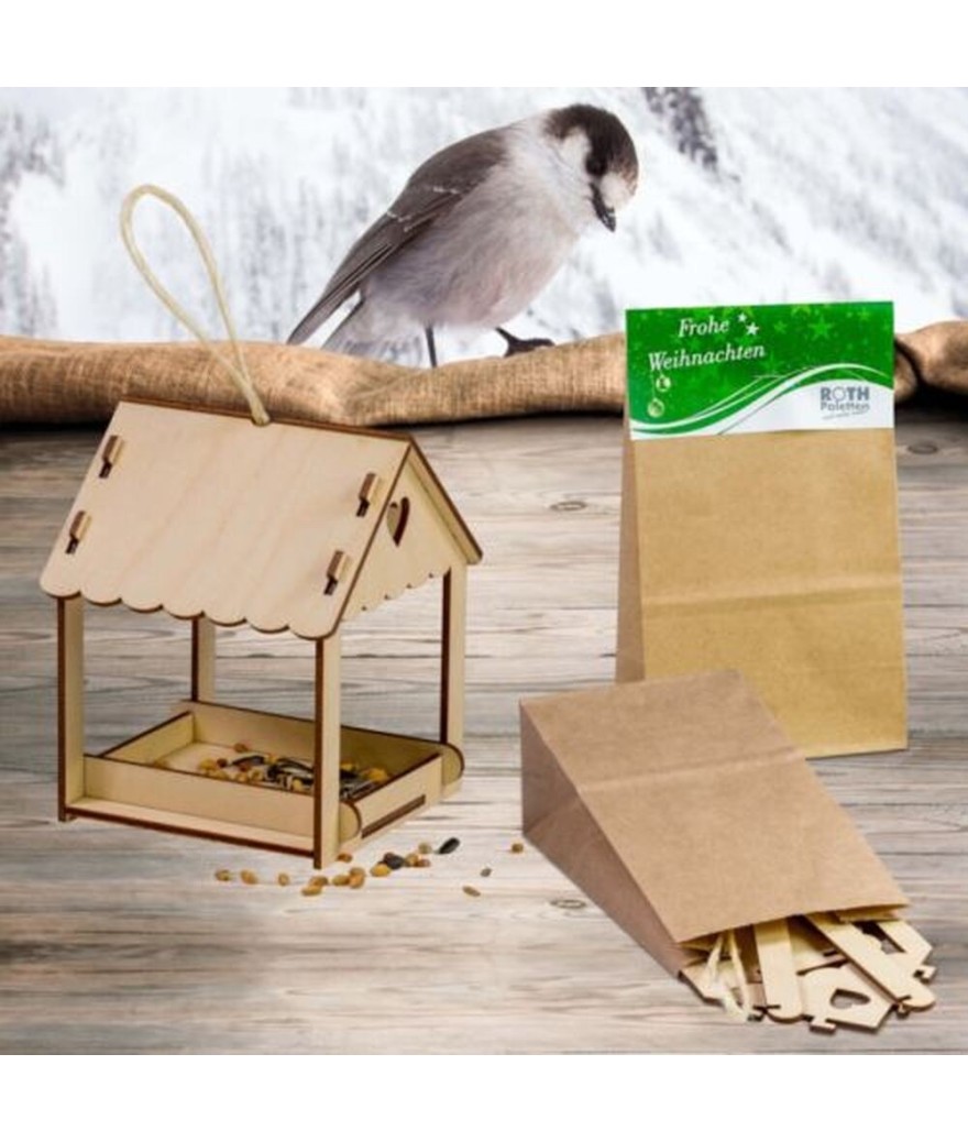 Mangeoire pour oiseaux en bois à suspendre - Mangeoire extérieure