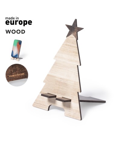 Support pour smartphone en bois spécial Noël - Made in Europe