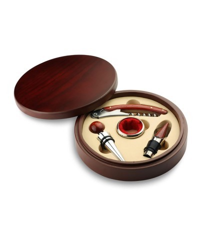 Set à vin en bois et métal