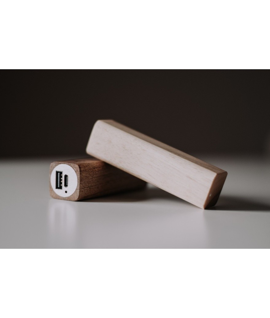 Batterie externe recyclée en bois -Made in Europe