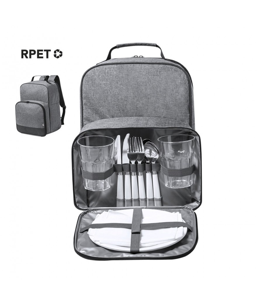 Sac à Dos Glacière Picnic Kazor 12 Pièces. 2 Services. Dos et Bretelles Rembourrées
