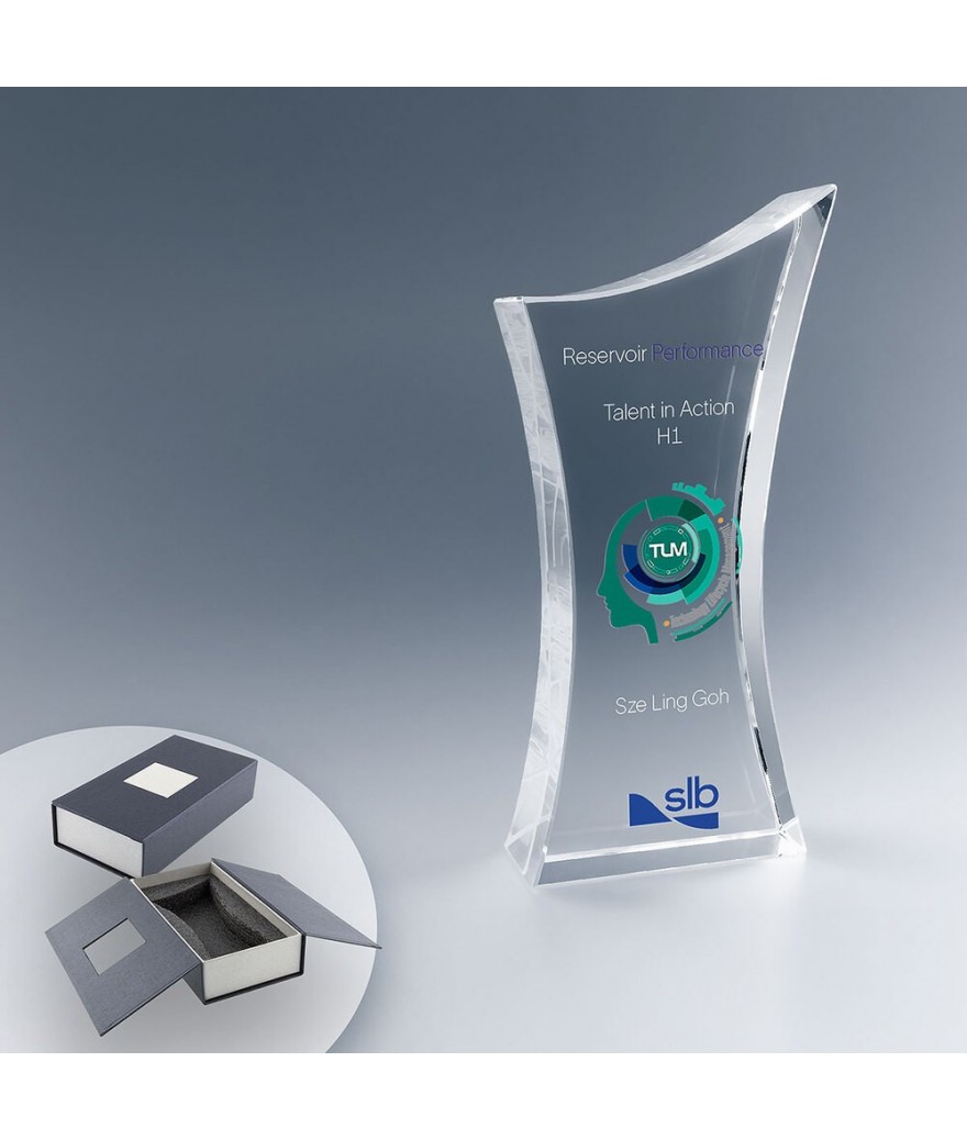 Trophée en verre Elégance en fabrication express - Made in France