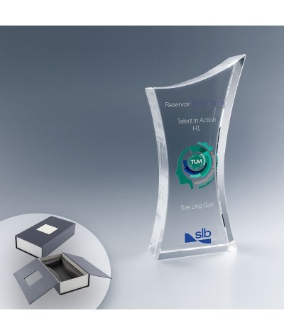 Trophée en verre Elégance en fabrication express - Made in France