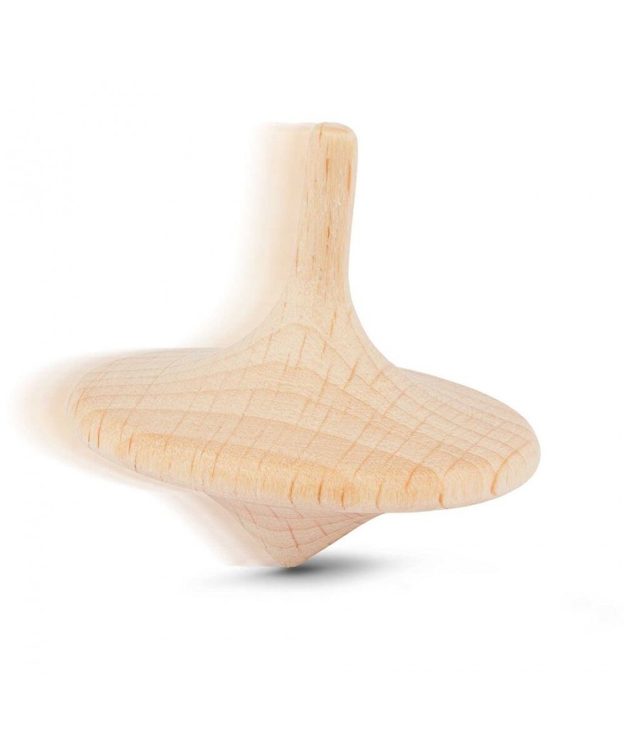Lot De 10 Toupie En Bois Naturel – Jeu De Dextérité Et Motricité – Peinture Et Bricolage – Cadeau Classique Pour Enfants Et Adultes