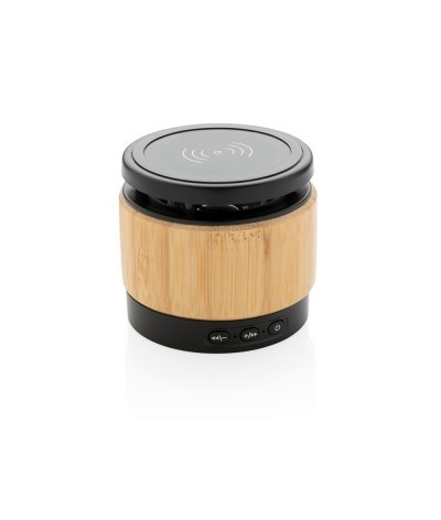 Enceinte 3w avec chargeur à induction en bambou