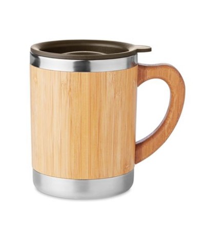 Mug 300 ml en acier inoxydable & bambou