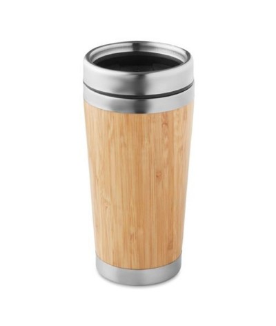 Gobelet 400 ml en acier & bambou