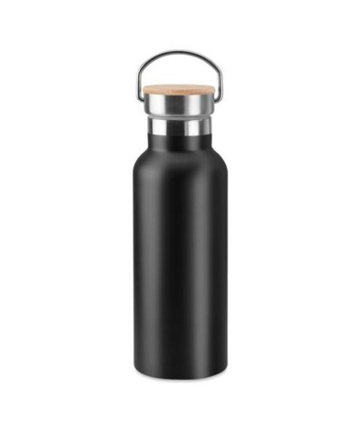 Gourde 500 ml en acier inoxydable & bambou