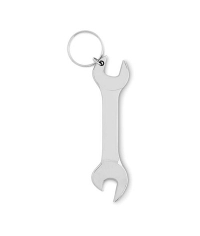 Porte-clés & décapsuleur clé plate en métal