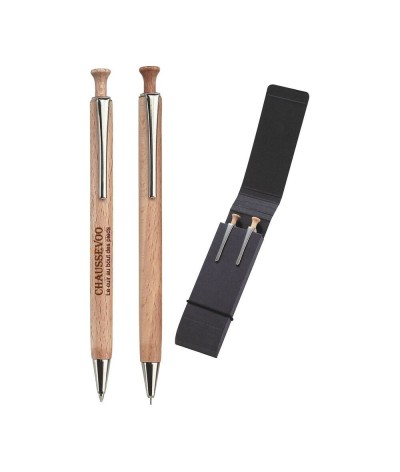 Set portemine/stylo bois certifié fsc
