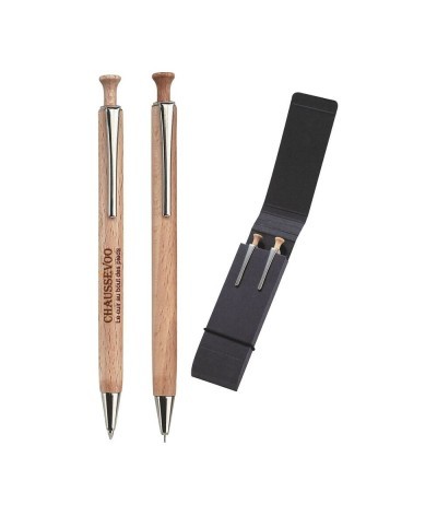 Set portemine/stylo bois certifié fsc