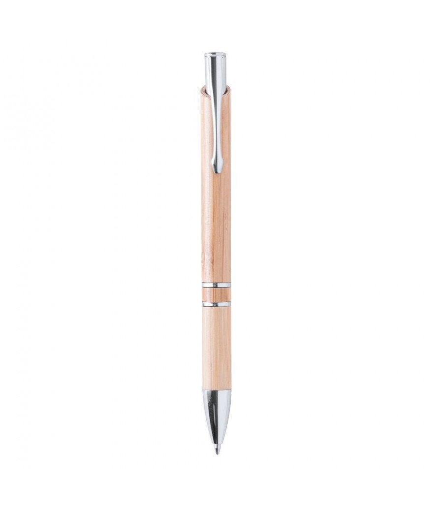 Stylo bille mixte métal & bambou
