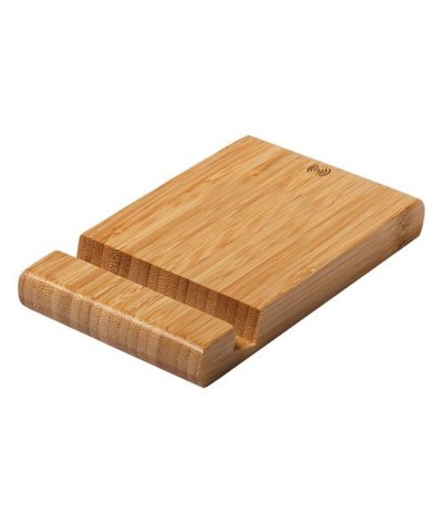 Support chargeur sans fil pour portable en bambou