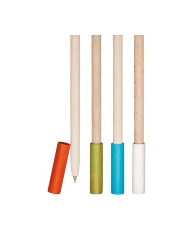 Stylo bille coloré hêtre