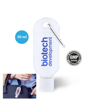 Gel hydroalcoolique 30 ml avec mousqueton