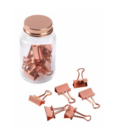 Pince à documents en bocal verre