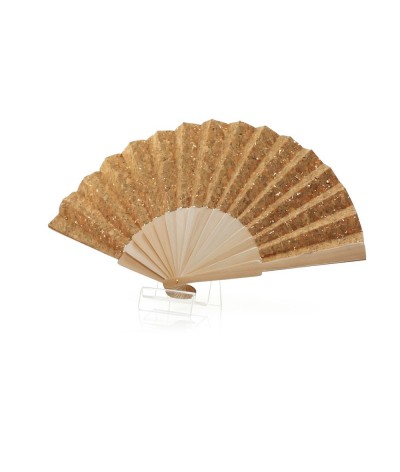 éventail en bois et liège