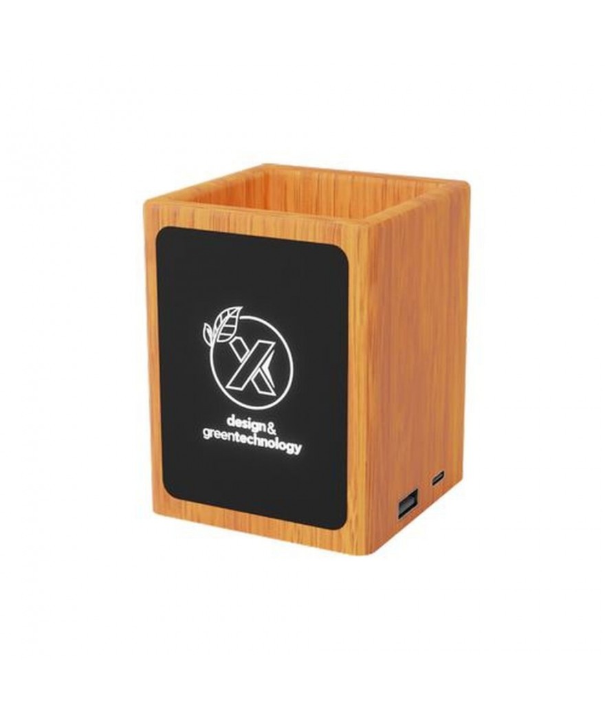 Hub USB pot à crayon bois certifié