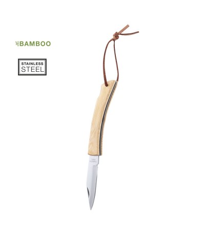 Couteau canif avec cran d´arrêt bambou  et acier